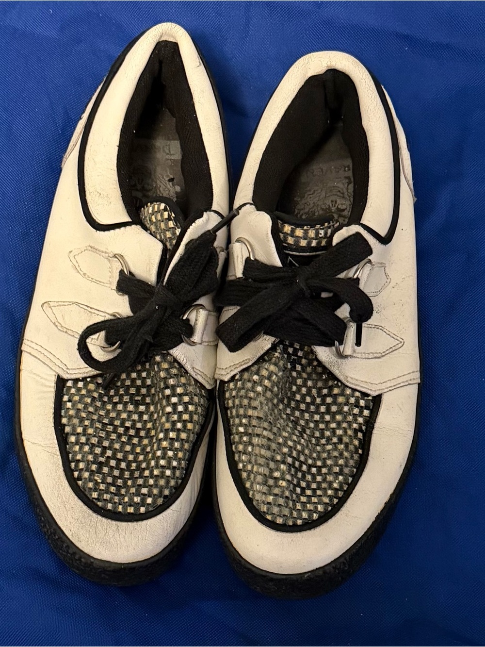 Vintage White and Black Casual Lace-Up Sneakers